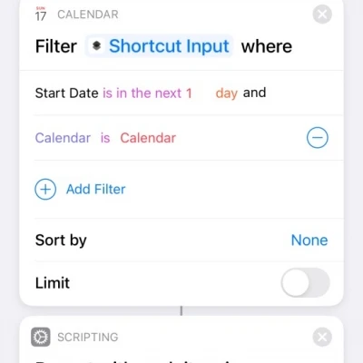 Screen shot of IOS shortcut